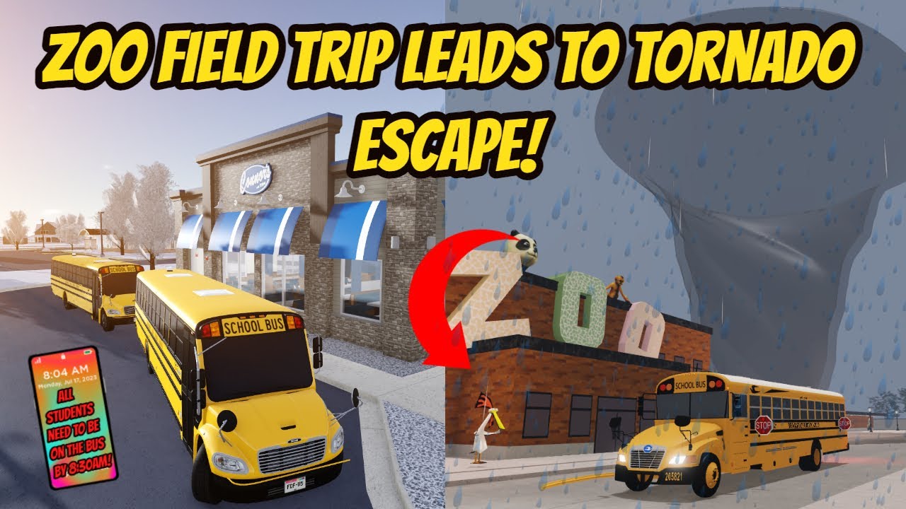 Greenville, Wisc Roblox l TORNADO FLOODS Zoo School Bus Field Trip Roleplay