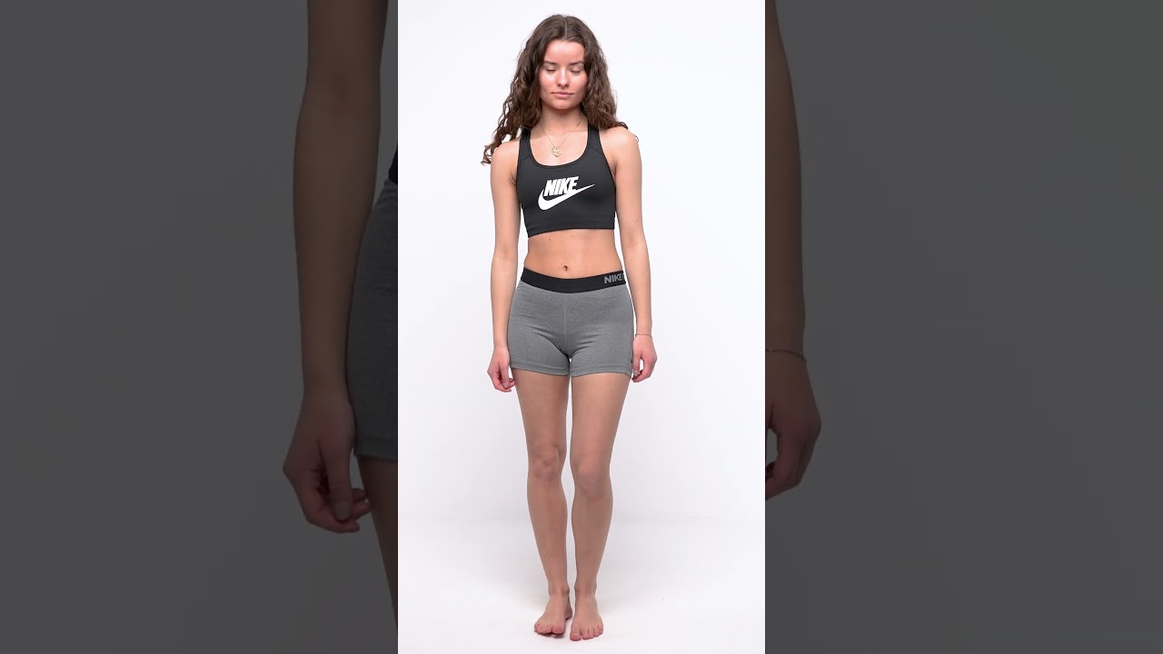 Grey Nike Pro Shorts And Black Sprots Bra - Try On 🤩 #tryon #fitnessclothes #nikepro #4k #nike