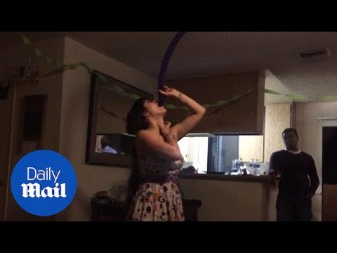 Gross party trick involving swallowing an inflated balloon - Daily Mail
