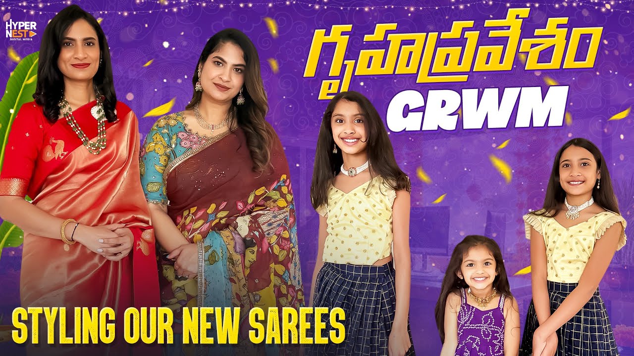 GRWM For a Housewarming | మా New Pure Kalamkari & Banarasi Sarees | Sarees, Jewellery & Styling |