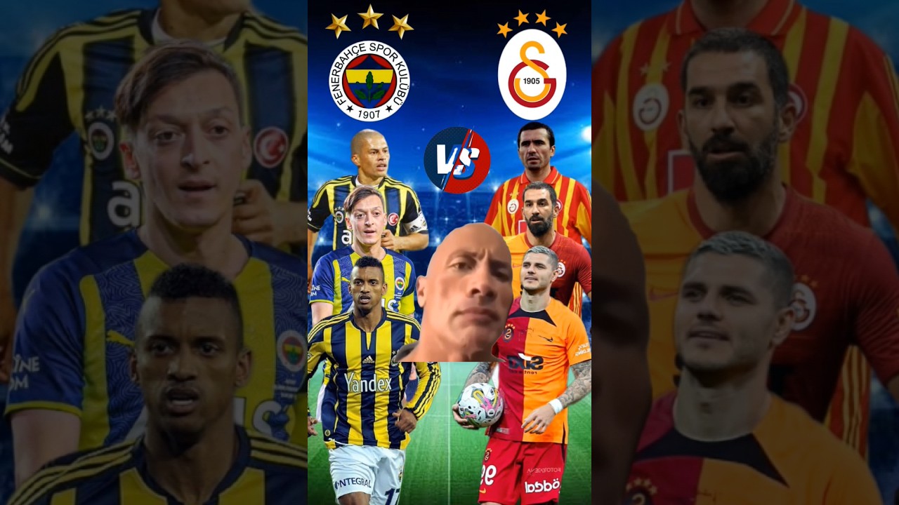 GS vs FB Players (Galatasaray Vs Fenerbahçe- Alex, Hagi, Arda, İcardi, Mesut) #shorts #football