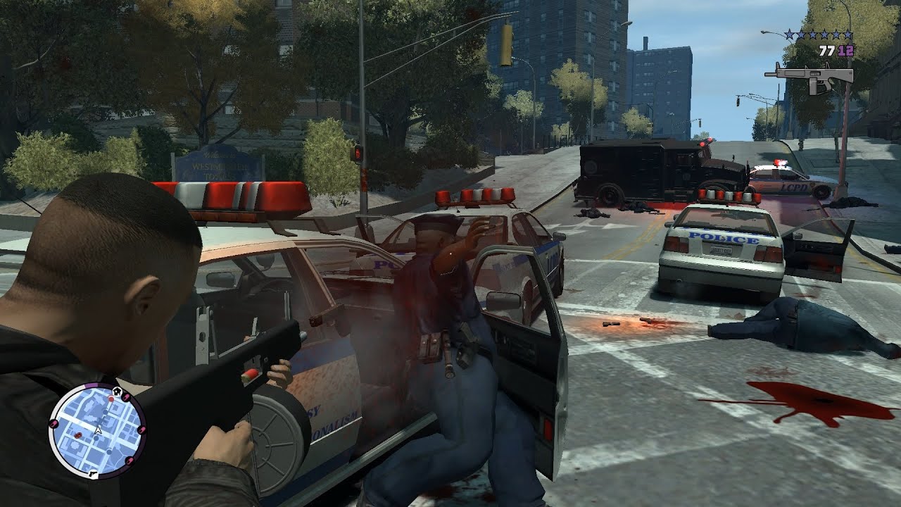 GTA 4 TBOGT Epic 6 Star Wanted Level Police Shootout + Escape