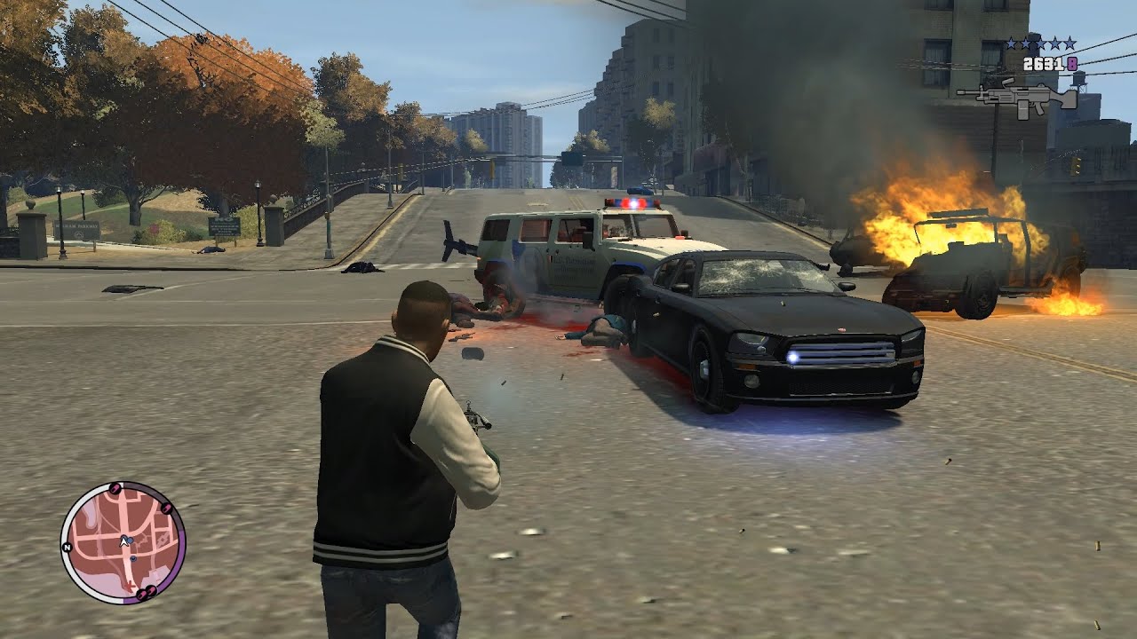 GTA 4 TBOGT Epic 6 Star Wanted Level Police Shootout + Escape