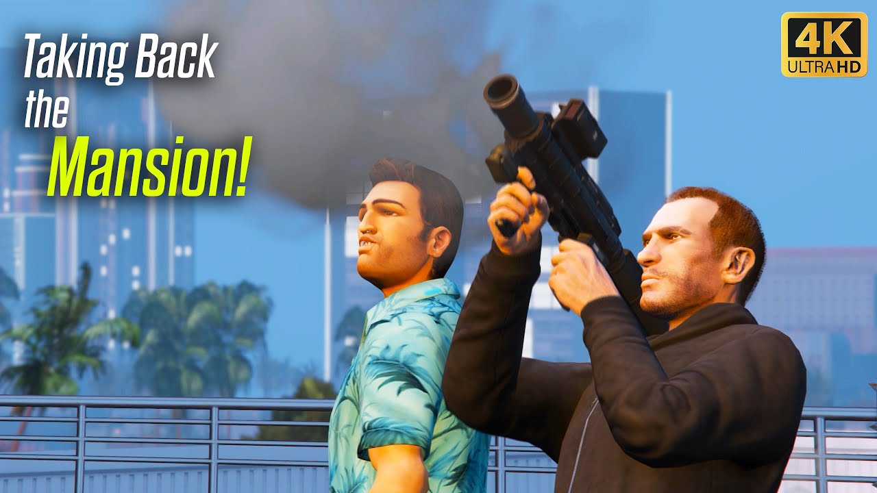 GTA V - Tommy Vercetti & Niko Bellic Fight to Reclaim the Vice City Mansion! - EP 21