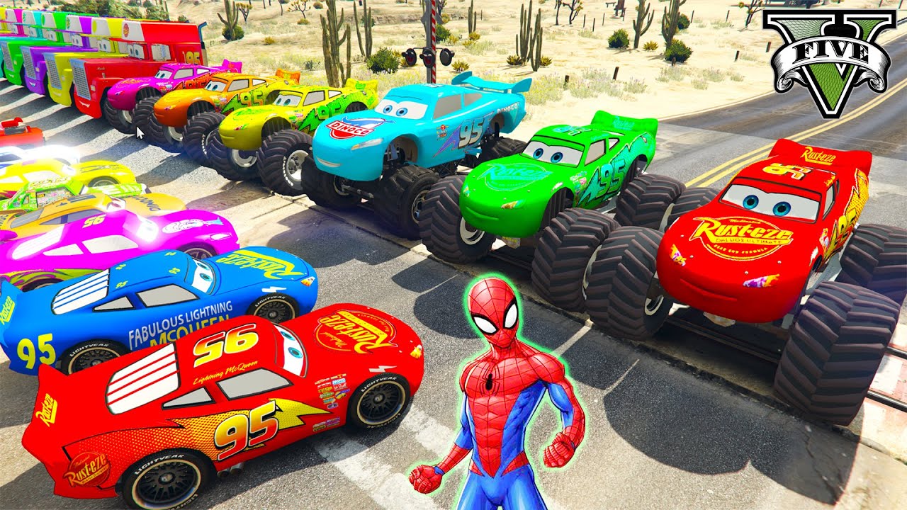 GTA V Epic New Stunt Race For Car Racing Challenge by Trevor and Shark | SPIDER-MAN On motocycles