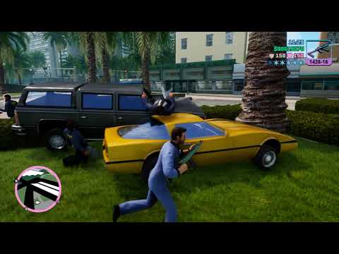 GTA Vice City Definitive Edition Police Station Shootout + Six Star Escaped