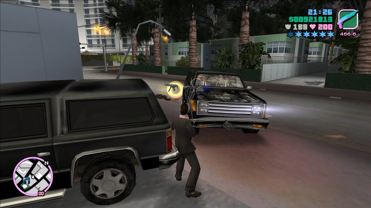GTA Vice City Epic Longest 6 Stars Wanted Level Police Shootout + Escape