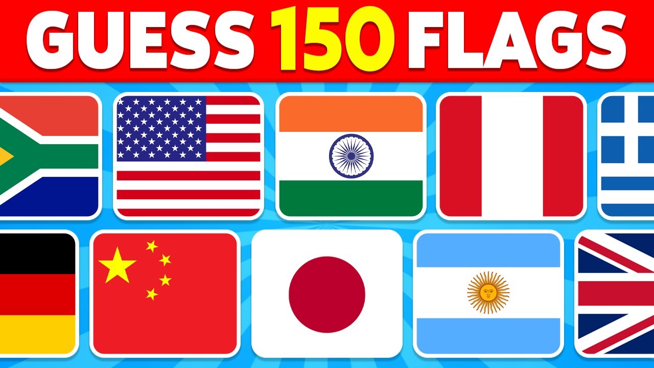Guess The Country By The Flag Quiz 🚩 | Can You Guess 150 Flags?