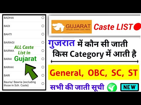 Gujarat caste list 2024 | Gujarat obc sc st caste list new