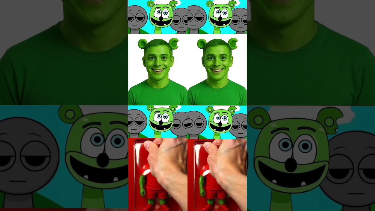 Gummy bear vs Real Monkey vs Unboxing Action #sprunki