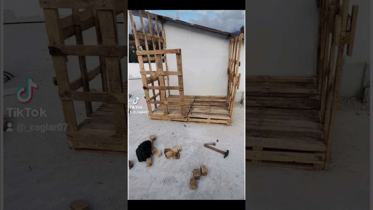 Güvercin kümesi yapımı adım adım Paletten. 🕊️🕊️
