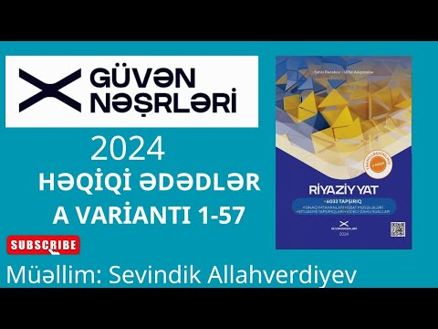 #GÜVƏN NƏŞRİYYATI HƏQİQİ ƏDƏDLƏR TEST A VARİANTI 1-57 #DİM #BURAXİLİSİMTAHANİ #2024 #2025tayfa