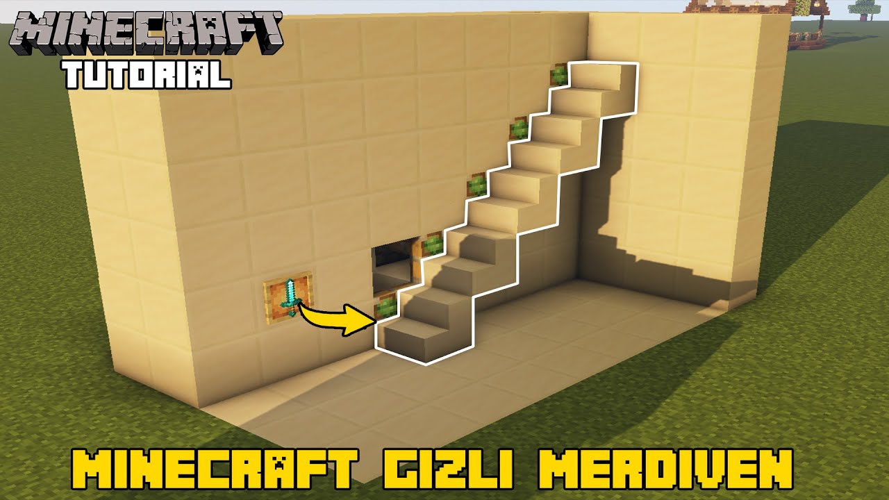 GİZLİ MERDİVEN !!! l Minecraft Otomatik Gizli Merdiven Nasıl Yapılır l Minecraft Hidden Staircase