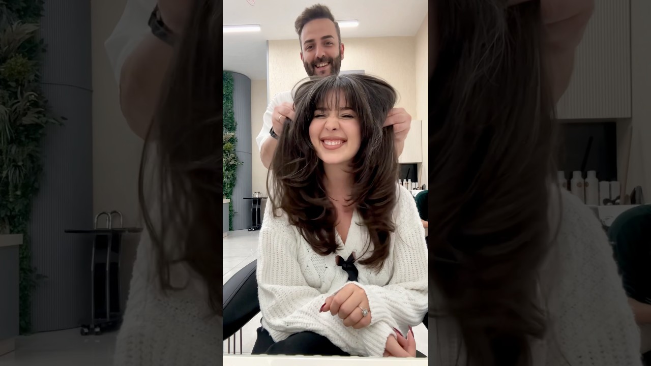 Hacimli saç kesimi & kahkül | #haircut #shorts