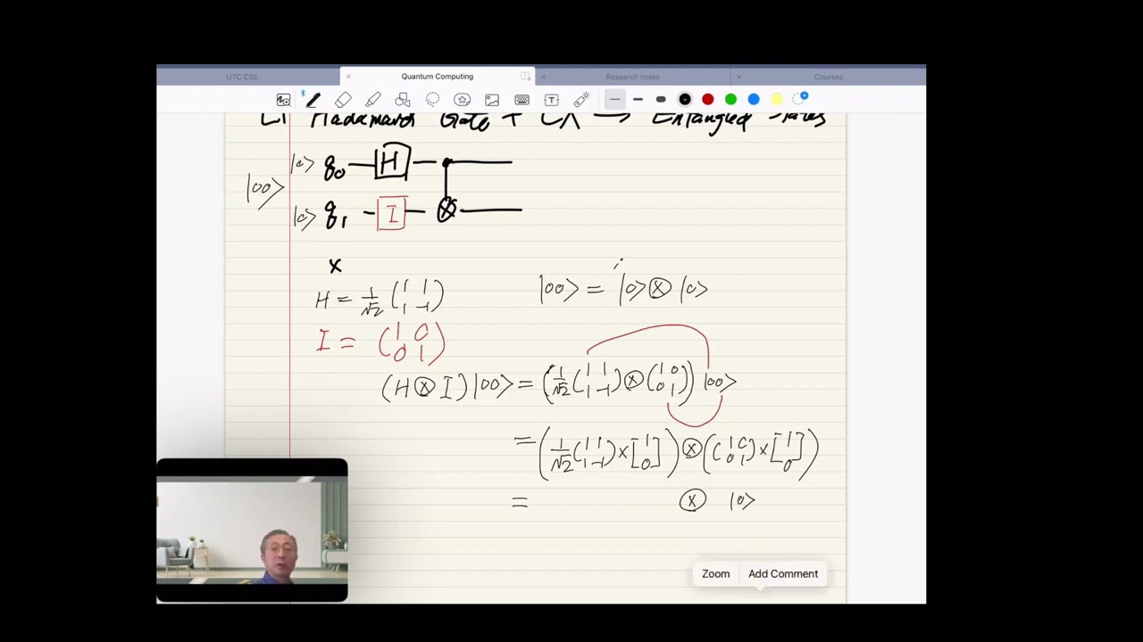 Hadamard + CNOT = Entangled two-quibit state