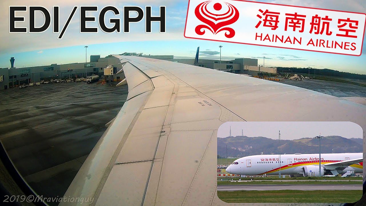 Hainan Airlines Boeing 787-9 Dreamliner | Pushback, Taxi, Takeoff (Dual View) | Edinburgh Airport