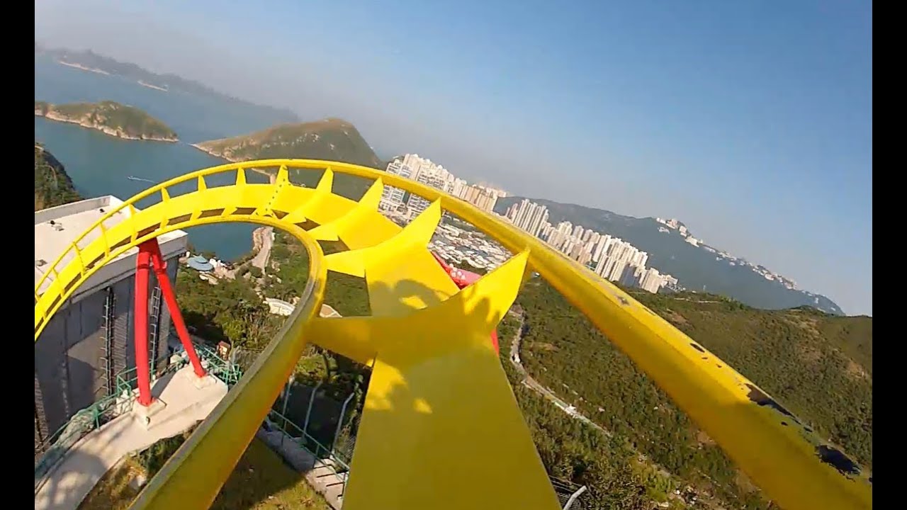 Hair Raiser Roller Coaster POV Ocean Park Hong Kong B&M Floorless On-Ride