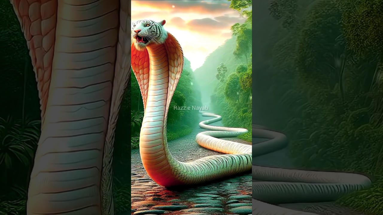 Half Tiger, Half Snake Caught on Road | Unreal AI-Generated Creature! #snake #tiger #horror