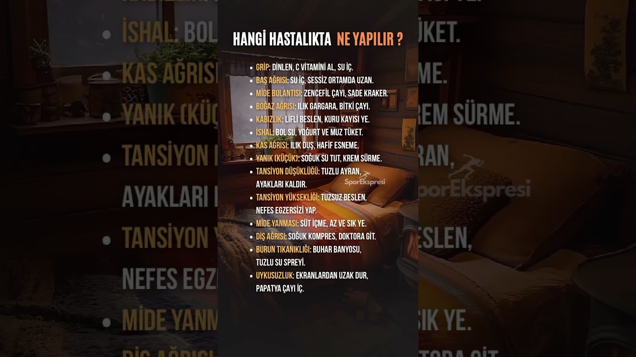 Hangi Hastalıkta Ne Yapılır ?