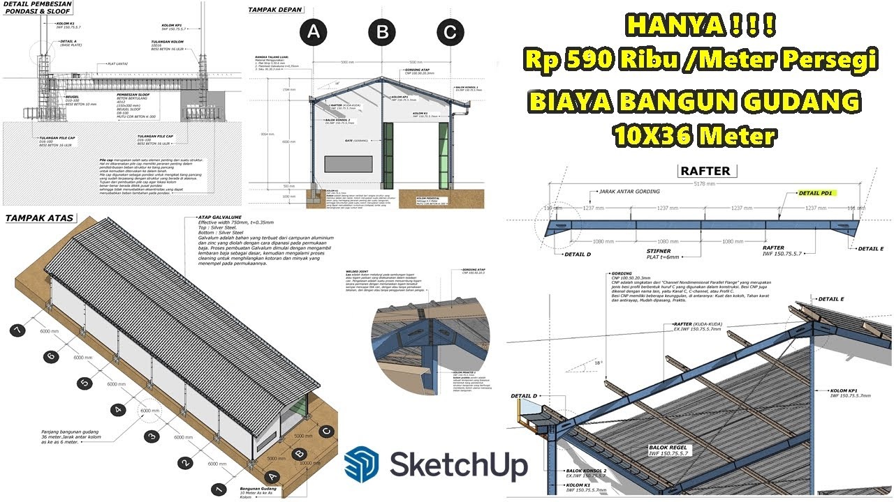 HANYA Rp 590 Ribu/ meter persegi BIAYA BANGUN GUDANG