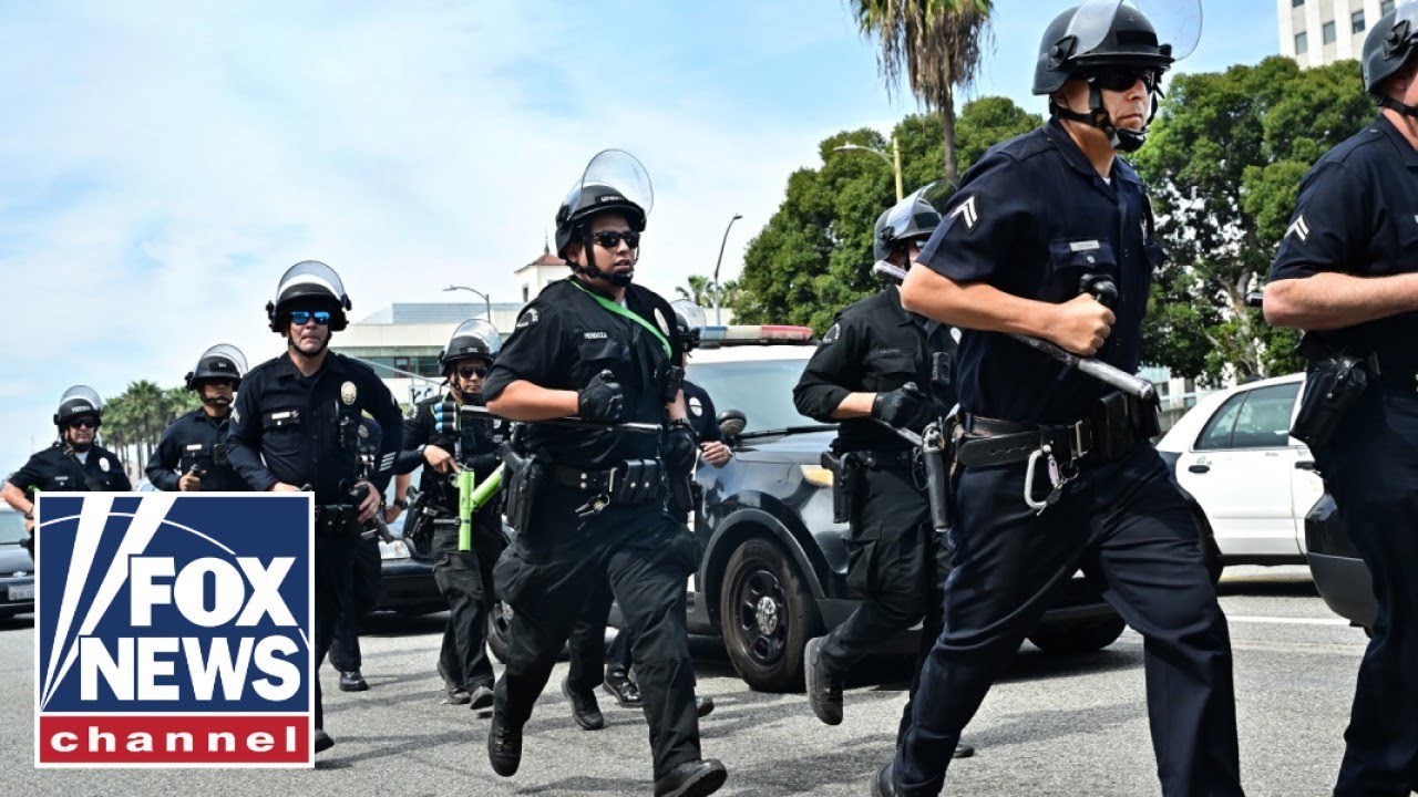 HAPPENING NOW: Anti-Trump rioters clash with police in Los Angeles