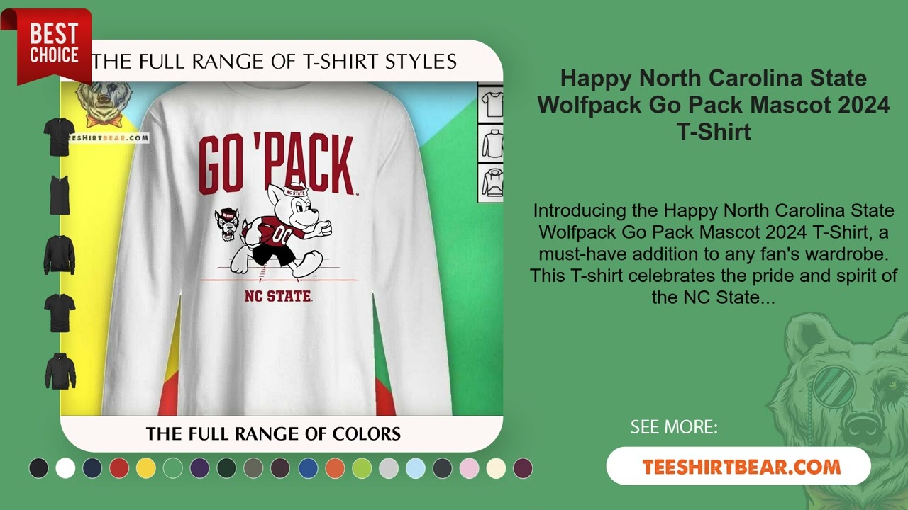 Happy North Carolina State Wolfpack Go Pack Mascot 2024 T-Shirt
