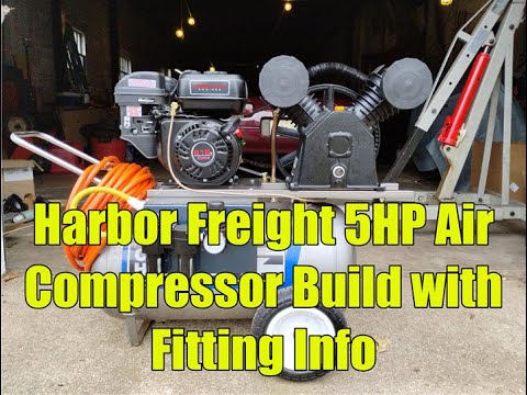Harbor Freight 5HP Gas Air Compressor Build with Pump Discharge Fitting Info
