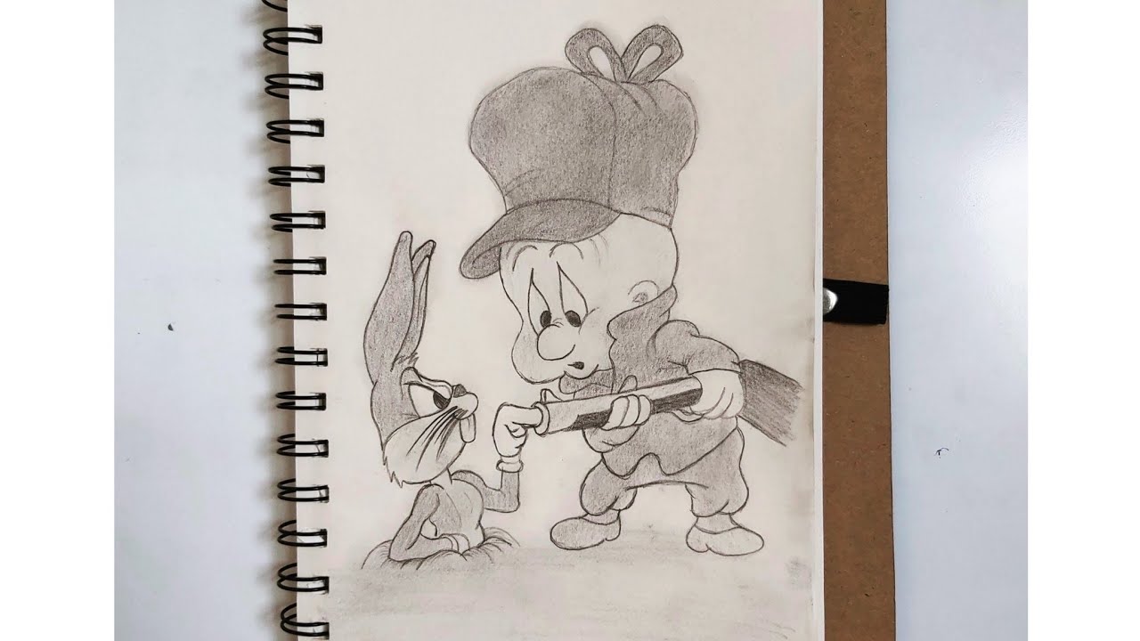 Harika saftrik elmır ve bugs bunny çizimi 🐰🔫 wonderful saftrik elmer and bugs bunny drawing