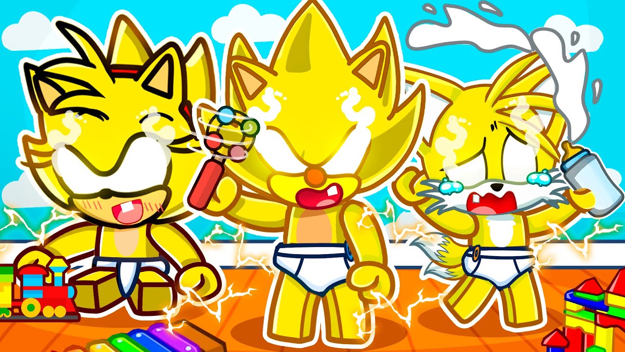 Having a SUPER SONIC BABY FAMILY in Roblox!