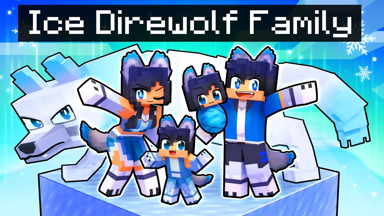 Having an ICE DIREWOLF FAMILY in Minecraft!