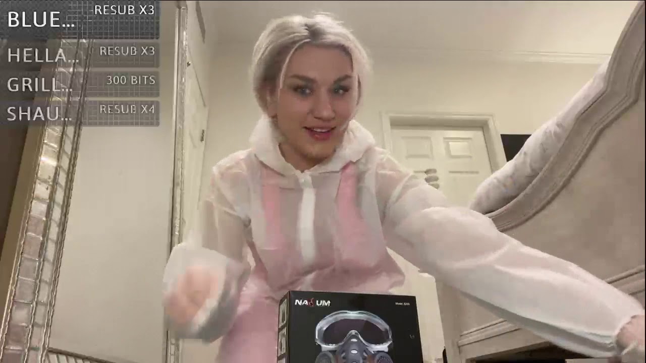 Hazmat suit 👀 + yoga b4 show lol