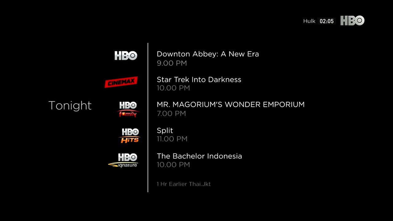 HBO Asia - HBO Network Tonight Schedule Ident
