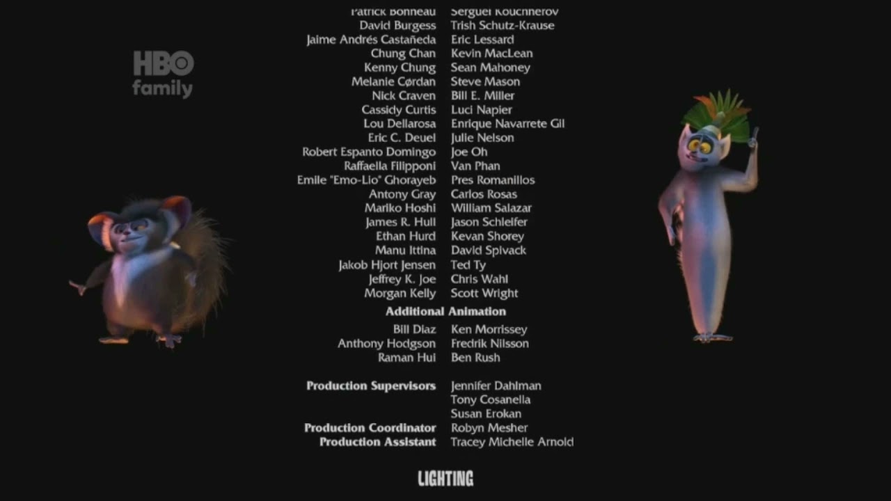 HBO Family | Creditos Madagascar
