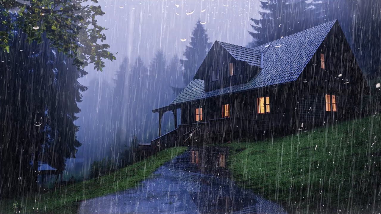 HEAVY RAIN at Night to Sleep Well and Beat Insomnia | Thunderstorm for Insomnia, Relax ,ASMR