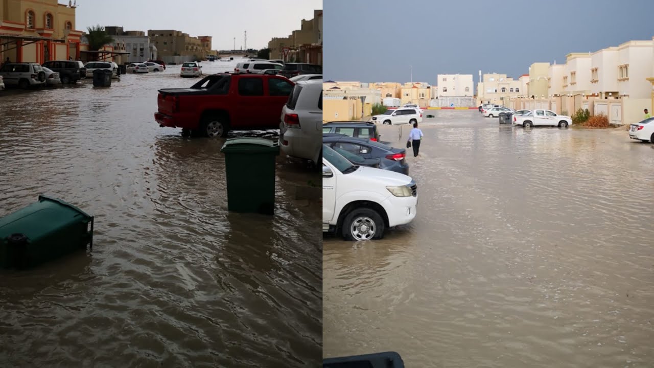 Heavy rain in Qatar | heavy ice rain | water flood