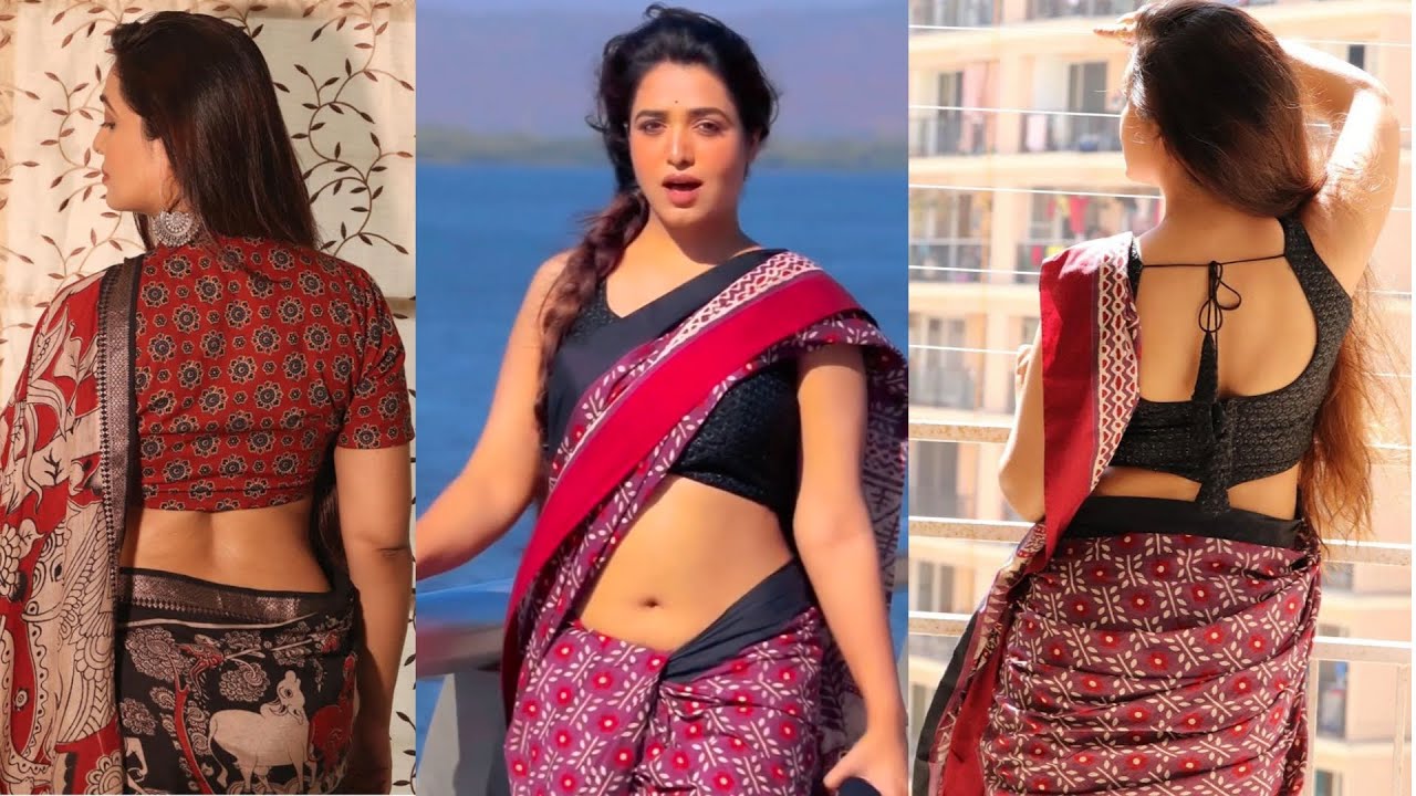 Heena Soni Drapes Printed Saree With Matching Blouse Stunning Fashion Photoshoot in Public Places