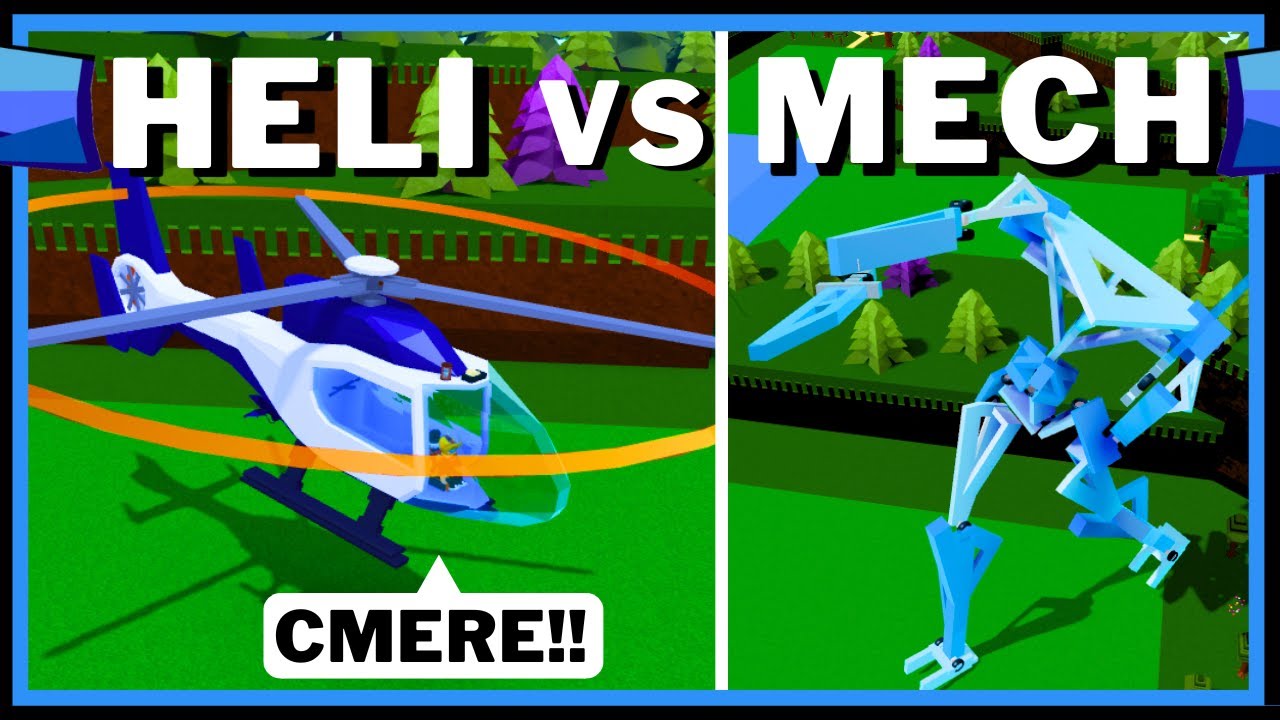 HELI VS MECH BATTLE!! (Build Trick) In Build A Boat For Treasure ROBLOX