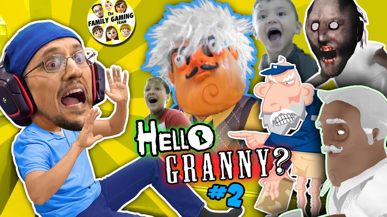 HELLO GRANNY in our HOUSE!!! FGTEEV ❤️'s GRANNY BABE! Hello Neighbor Granny's House Mod Game #2