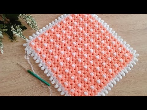 Hemen Örmek İsteyeceğiniz ✅️Muhteşem Popcorn kare lif modeli ve yapılışı