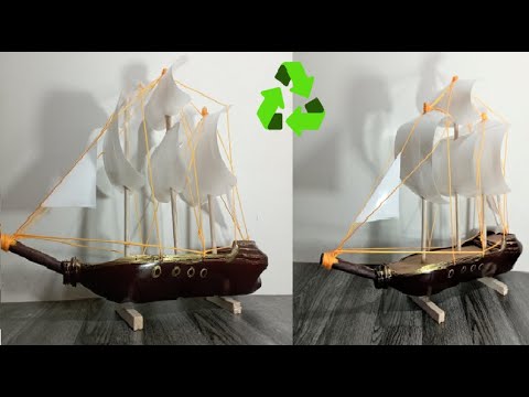hermoso barco pirata de BOTELLAS PLASTICAS RECICLADAS increible manualidad con reciclaje
