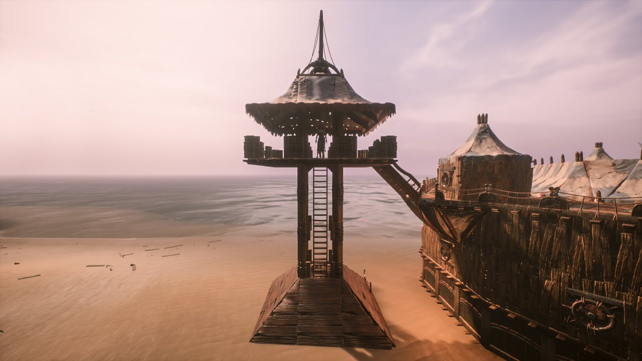 Hexagonal Wooden Fortress and 4 Watchtowers | Conan Exiles: Isle of Siptah