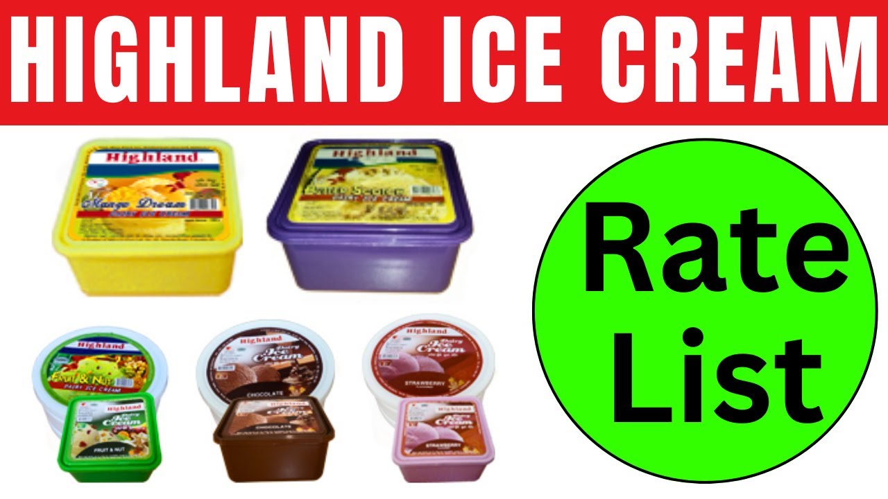 Highland Ice Cream Price List 2024 | 4L, 2L, 1L, 500ml, 80ml Menu with Prices in Sri Lanka