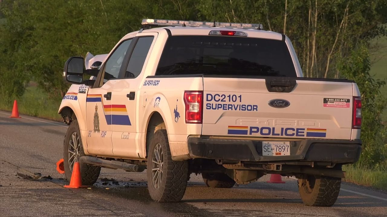 Highway 97 police chase ends with bullet hole in RCMP cruiser and two suspects in custody