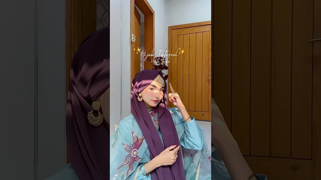 Hijab tutorial with jewellery✨ #hijab #hijabtutorial