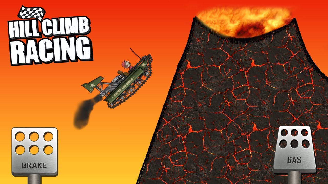 Hill Climb Racing - VOLCANO on SUPER OFF-ROAD 7934m 😱