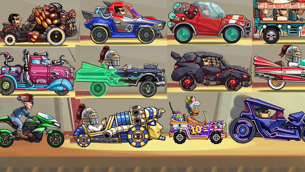 Hill Climb Racing 2  - ALL SKINS and VEHICLE PAINTS 2023