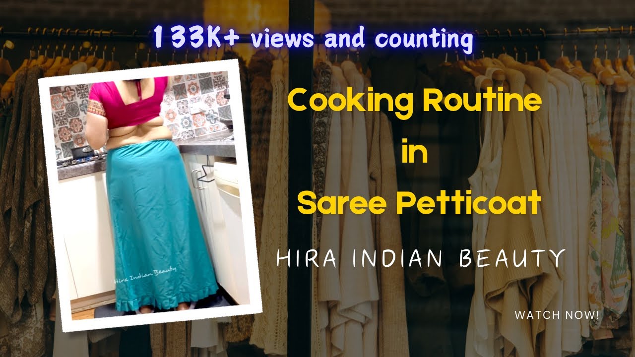 Hira Indian Beauty- Cooking in Saree Blouse and Petticoat- Spicy Kitchen