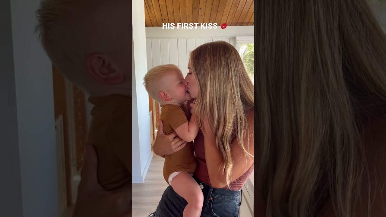 His first kiss 💋 #luxluyendyk #laurenandarie #shorts #firstkiss #twins #family