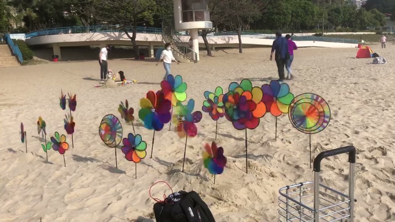 HK pinwheels spinners tuen mun beach wind 60fps