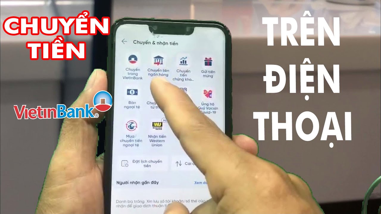 Hướng dẫn chuyển tiền Vietinbank trên điện thoại